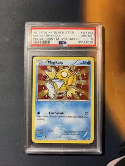 2016 Pokemon XY Black Star Ptomo Shiny M. Gyarados #XY143 Magikarp Holo PSA 8 - Image 1