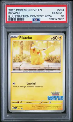 2025 POKEMON SVP EN-SV BLACK STAR PROMO ILLUSTRATION CONTEST 2024 PIKACHU PSA 10 - Image 1