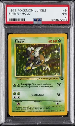 1999 POKEMON JUNGLE #9 PINSIR-HOLO PSA 7 - Image 1