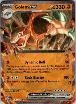 Golem ex 076/165 Double Rare 151 Pokemon Near Mint - Image 1