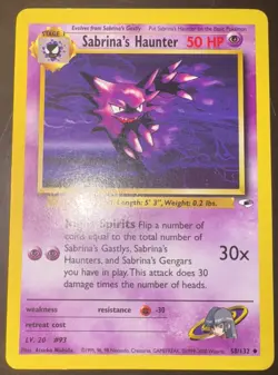 Sabrina's Haunter Gym Heroes 58/132 Uncommon Vintage Pokemon TCG Card - Image 1