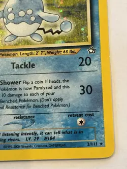 Azumarill 2/111 Holo Rare Neo Genesis Lightly Played Pokemon Card - Image 5