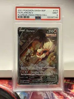 2021 Pokemon V Premium Collection Flareon V Holo Promo #SWSH179 PSA 9 Mint - Image 1