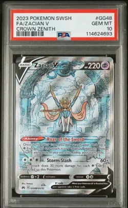 Pokemon Crown Zenith GG48/GG70 Zacian V Full Art PSA 10 Gem Mint - Image 3