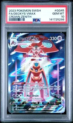 Pokemon Crown Zenith Deoxys VMAX #GG45 Full Art PSA 10 Gem Mint - Image 1