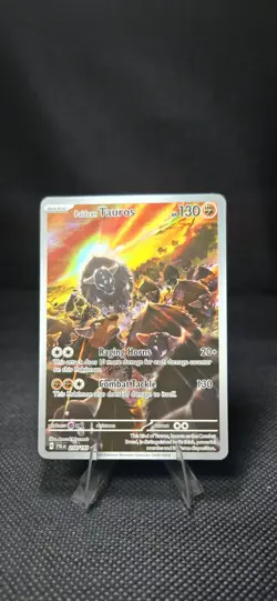 Pokemon Paldean Tauros Illustration Rare 130 HP SV02 Paldea Evolved 218/193 - Image 1