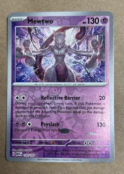 Misprint Mewtwo 150/165 - Scarlet Violet 151 Pokemon Reverse Holo - Image 1