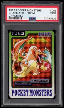 1997 PSA 9 Mint Charizard Prism Holo Pocket Monsters Carddass Pokemon Card #006 - Image 1