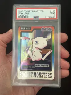 1997 POKEMON POCKET MONSTER JAPANESE MEW PRISM CARDDASS CARD PSA 9 - Image 2