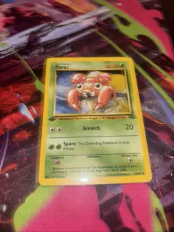 1st Edition Paras 59/64 Non Holo Jungle Pokemon Card WOTC TCG Vintage LP - Image 1