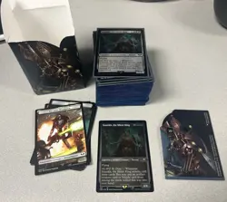 MTG Warhammer 40K Necron Dynasties Commander Deck Sleeved w/ Deck Box & Dial - Image 1