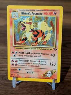 Blaine’s Arcanine 1/132 Holo Rare Pokemon TCG Gym Challenge WOTC HP/DMG - Image 1