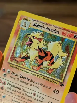 Blaine’s Arcanine 1/132 Holo Rare Pokemon TCG Gym Challenge WOTC HP/DMG - Image 2