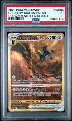 POKEMON SWORD & SHIELD CROWN ZENITH FULL ART/ORIGIN FORME DIALGA VSTAR PSA 1 - Image 1