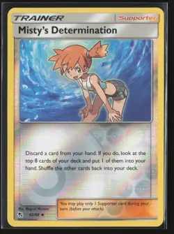 Misty's Determination 62/68 Uncommon Hidden Fates Pokemon Reverse Holo Near Mint - Image 1