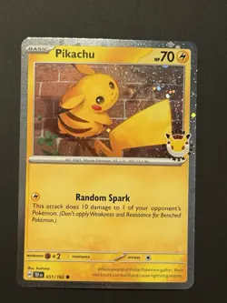 Pikachu 51/162, 2026 Pokemon Day Stamped Cosmos Holo Promo, NM Double swirl - Image 1