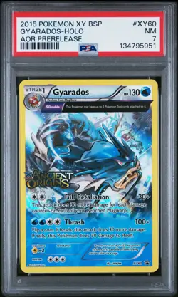 Pokemon Gyarados XY Ancient Origins Prerelease Holo Promo XY60 PSA 7 - Image 1