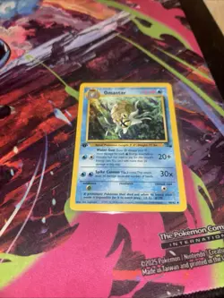 Pokemon TCG Omastar Fossil 1st Edition 1999 40/62 Uncommon NM/LP - Image 1