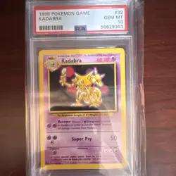 Pokemon Kadabra Base Set Uncommon 032/102 Stage 1 HP60 Ken Sugimori PSA 10 - Image 1
