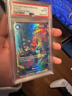 One Piece Marco Alternate Art Super Rare Foil PRB02-008 PSA 10 Premium Booster - Image 2