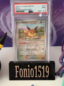 Eevee 074/131 - Pokemon Day 2025 Promo - Pokemon Card - PSA 9 Mint UK seller - Image 2