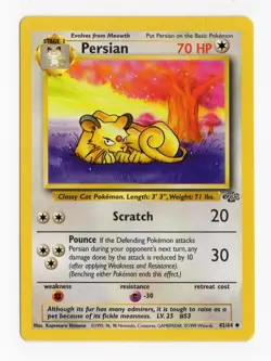 Persian 42/64 Jungle Pokemon Card NM - LP WotC - Image 1