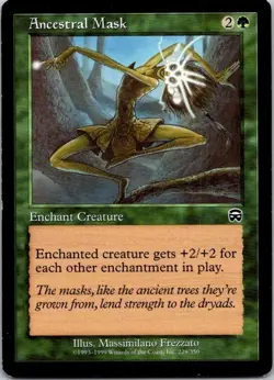 MTG Magic The Gathering Ancestral Mask Mercadian Masques Played See Scan D - Image 1