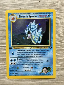 1st Edition Giovanni‘s Gyarados Holo Pokemon TCG Gym Challenge 5/132 - Image 1
