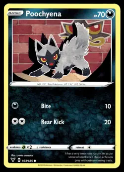 Poochyena 103/185 Common Vivid Voltage Pokemon NM/M - Image 1