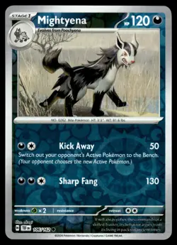 Mightyena 106/162 Common Temporal Forces Pokemon Reverse Holo NM - Image 1