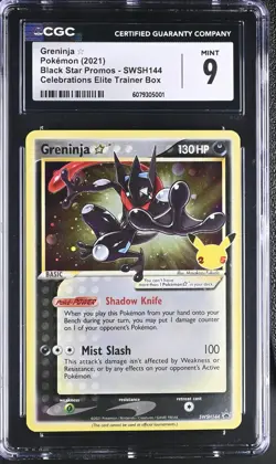 GRENINJA GOLD STAR SWSH144 CELEBRATIONS ELITE TRAINER BOX POKEMON CGC 9 MINT - Image 1