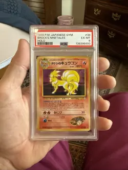 1998 Pokemon TCG Brocks Ninetails Holo Rare Gym Challenge #038 Japanese PSA 6 - Image 1