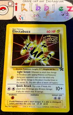 Electabuzz #2 MP Gold Kids WB Stamp Wizards Pokemon 1st Movie Black Star Promo! - Image 1