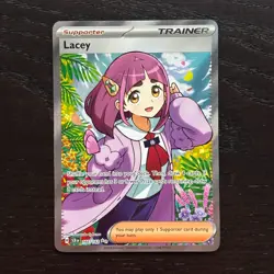 Lacey 166/142 Pokemon Stellar Crown SV Full Art Ultra Rare Holo NM - Image 1