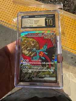 CGC 10 Pristine Roaring Moon ex 218 Special Art Rare Terastal Festival Pokemon - Image 1
