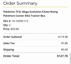 LOT OF 2 Presale Chaos Rising Pokemon Center ETB Elite Trainer Box Pokemon - Image 2