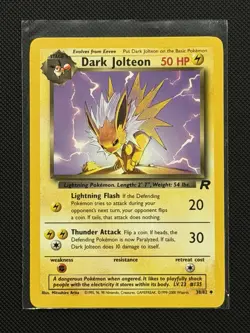 Pokemon TCG Dark Jolteon 38/82 Team Rocket Regular Rare 50 HP Stage 1 English - Image 1