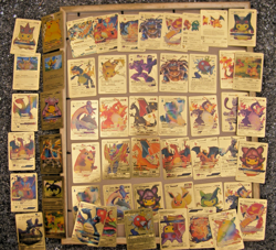Pokemon Gold Foil Lot of (53) Cards Collectible Mint Rainbow Fan Art Pikachu NM - Image 1