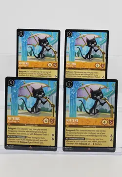 Disney Lorcana Mittens - Sassy Street Cat 9/204 Archazia's Island Rare 4 Cards - Image 1