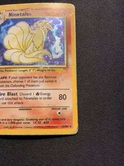 Ninetails 12/102 Holo Rare Base Set Unlimited HP Pokemon 1999 WOTC Vintage Card - Image 4