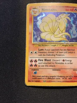 Ninetails 12/102 Holo Rare Base Set Unlimited HP Pokemon 1999 WOTC Vintage Card - Image 5
