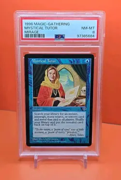 🔵🔵🔵 1996 Magic The Gathering MYSTICAL TUTOR MIRAGE PSA 8 🔵🔵🔵 - Image 1
