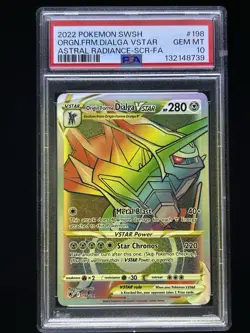 PSA 10 2022 Pokemon Sword Shield Origin Forme Dialga VSTAR Secret Rare 198/189 - Image 1