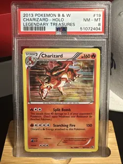 2013 Pokemon Black & White Charizard-Holo Legendary Treasures Holo #19 PSA 8 - Image 1