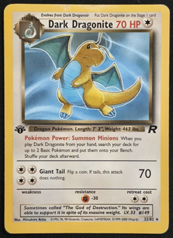 Dark Dragonite 22/82 1st Edition Pokemon Team Rocket MP - Image 1