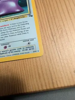 Pokemon Ditto 3/62 – Fossil – Holo Rare – MP WOTC 1999 Vintage Pokemon - Image 4