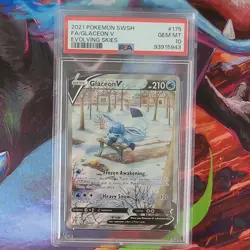 Pokemon Glaceon V 175/203 Evolving Skies Full Art Holo Ultra Rare 2021 PSA 10 - Image 1