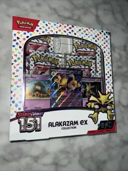 Pokemon Scarlet & Violet 151 Alakazam ex Collection Box 4 Boosters 3 Promos - Image 1