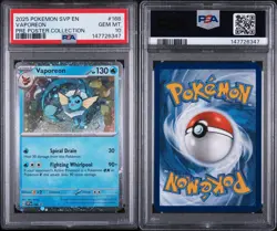 PSA 9 2025 POKEMON SVP ENSV BLACK STAR PROMO 168 VAPOREON PRE POSTER COLLECTION - Image 3