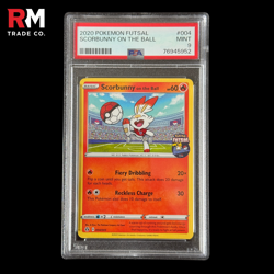 SCORBUNNY ON THE BALL 2020 POKEMON FUTSAL #004 PSA 9 - Image 1